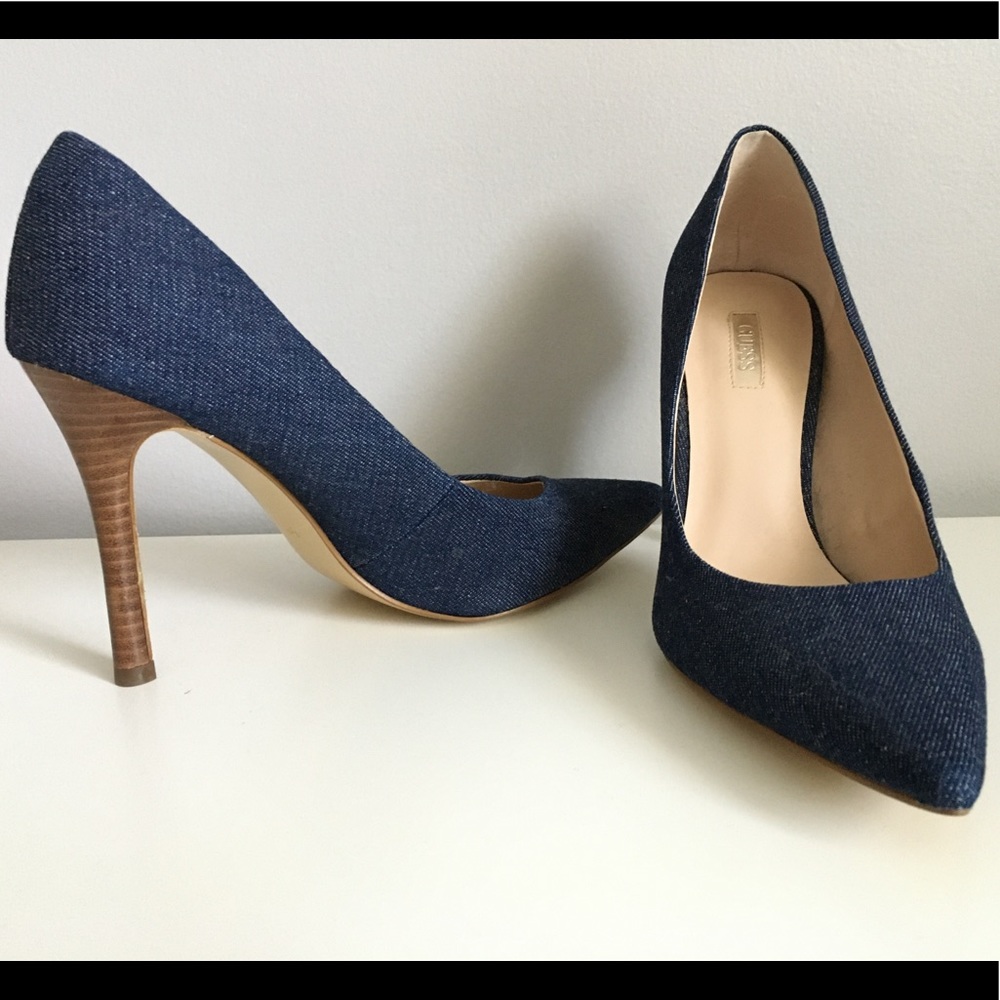 GUESS Blue denim heels
